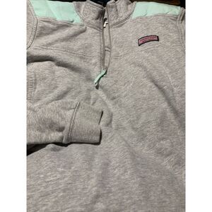 Vintage Vineyard Vines Womens Sweater Gray Large Pullover Fleece Zip '98